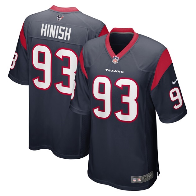 mens nike kurt hinish navy houston texans game player jersey